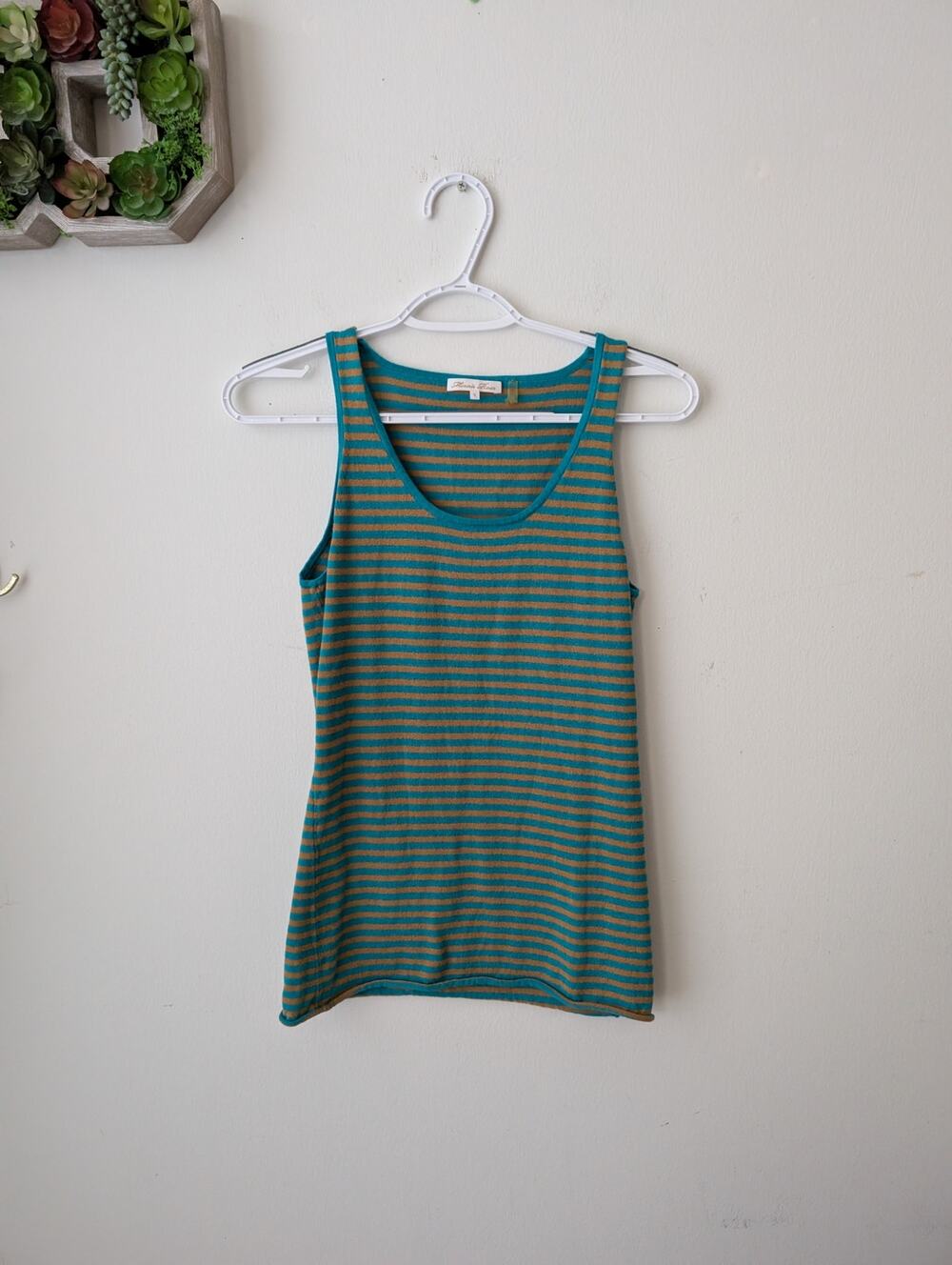 Minnie Rose striped knit tank top